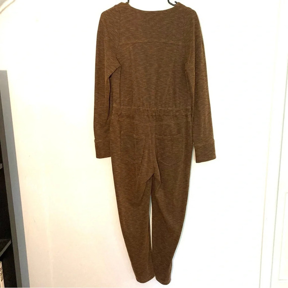 Anthropologie Current Air Heathered Orange Jumpsuit Medium - Picture 7 of 9